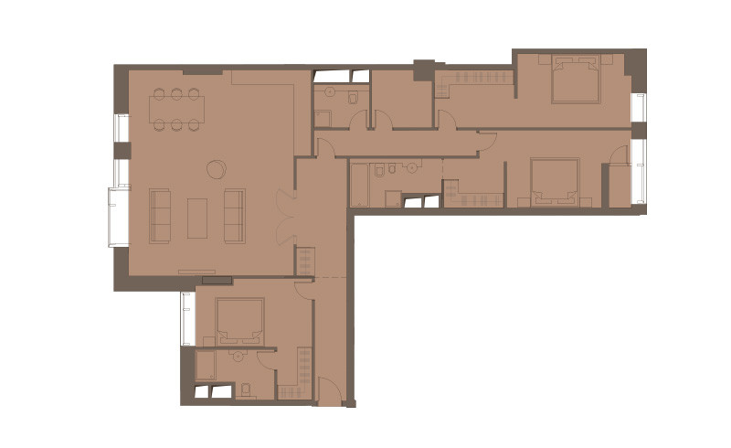 Апартаменты 163 м²