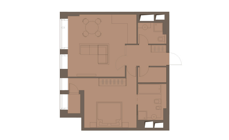 Апартаменты 65.1 м²